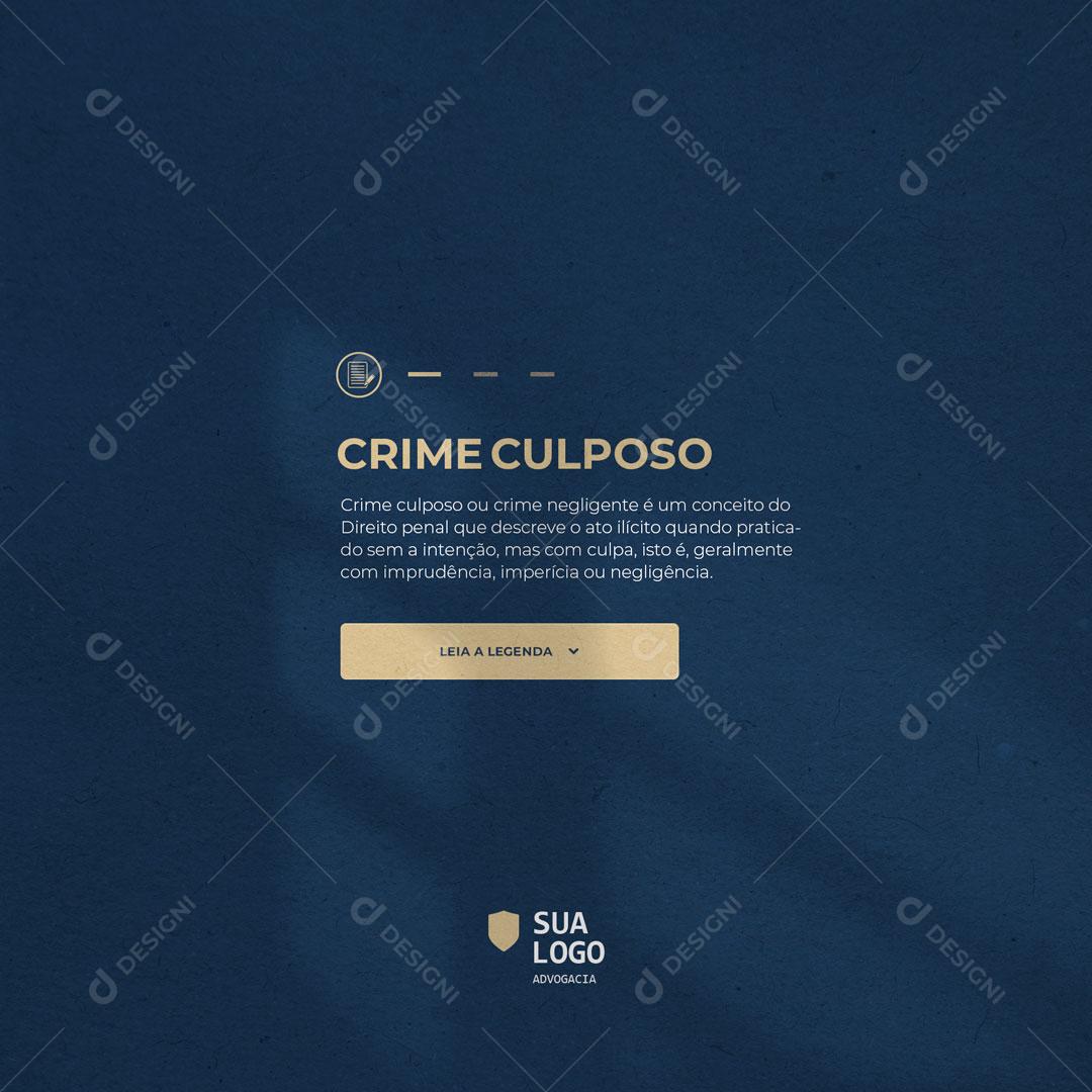 Post Advocacia Crime Culposo Social Media PSD Editável