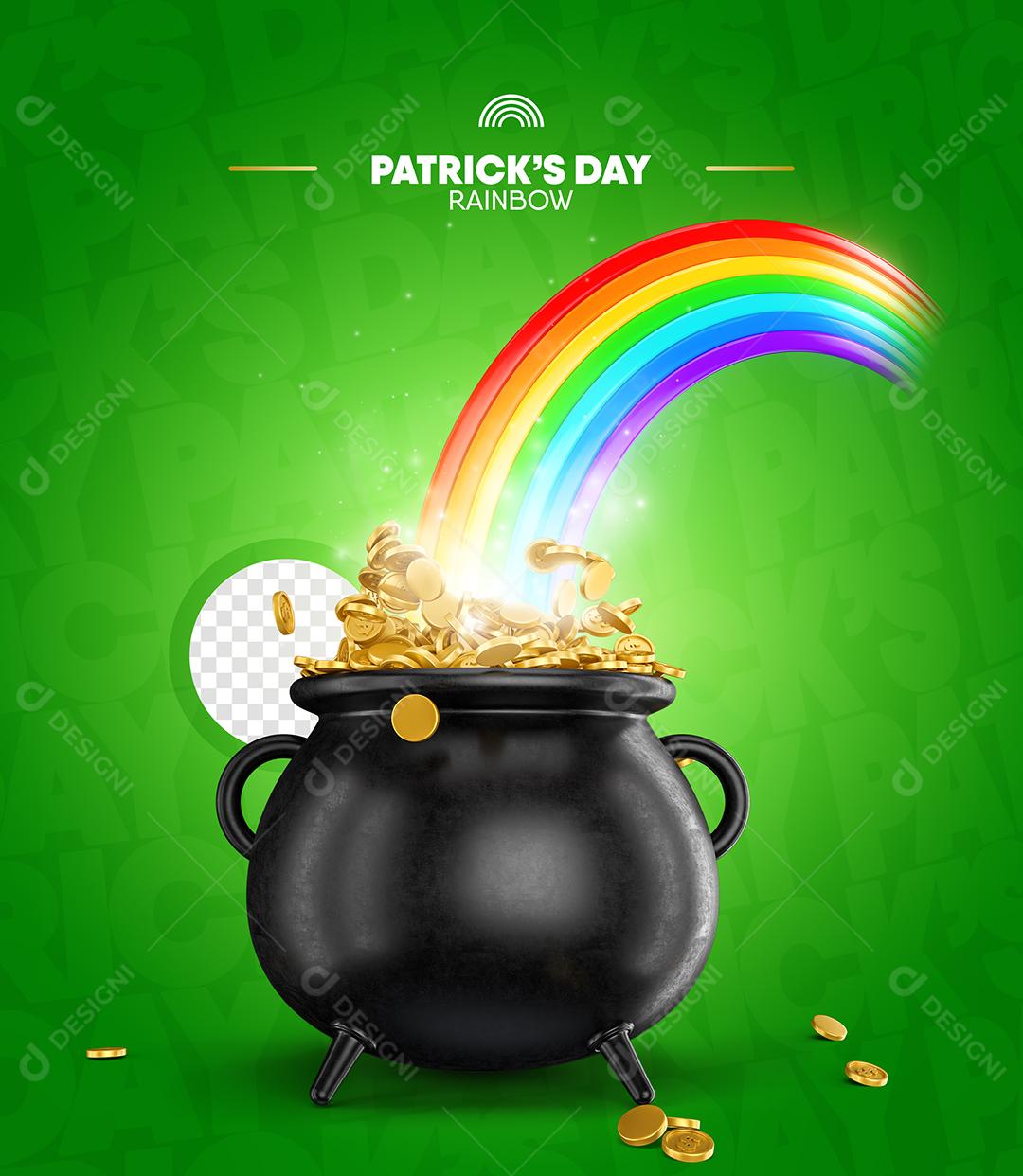 Selo 3D De São Patrício Para Composição PSD