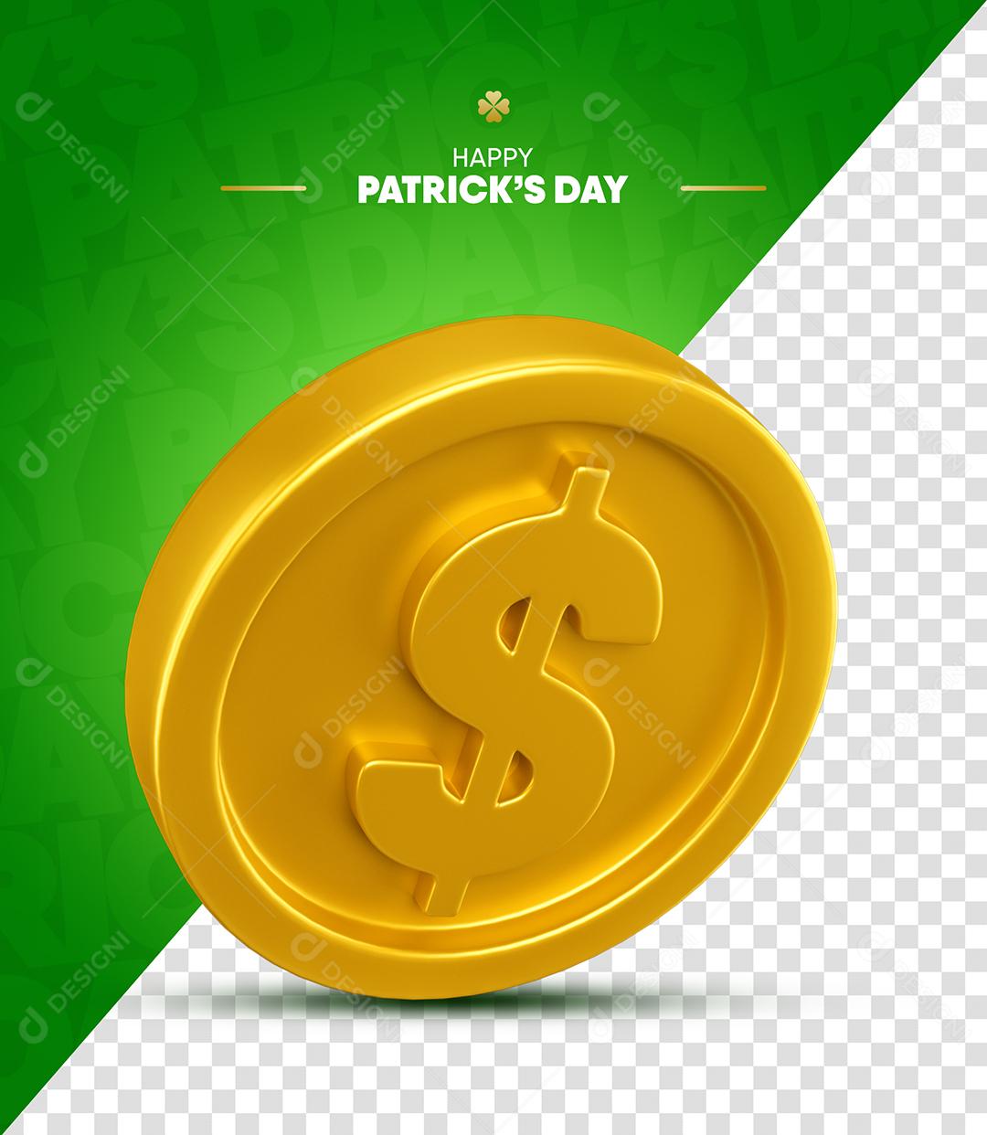 Cifrão 3D Elemento Para Composição PSD