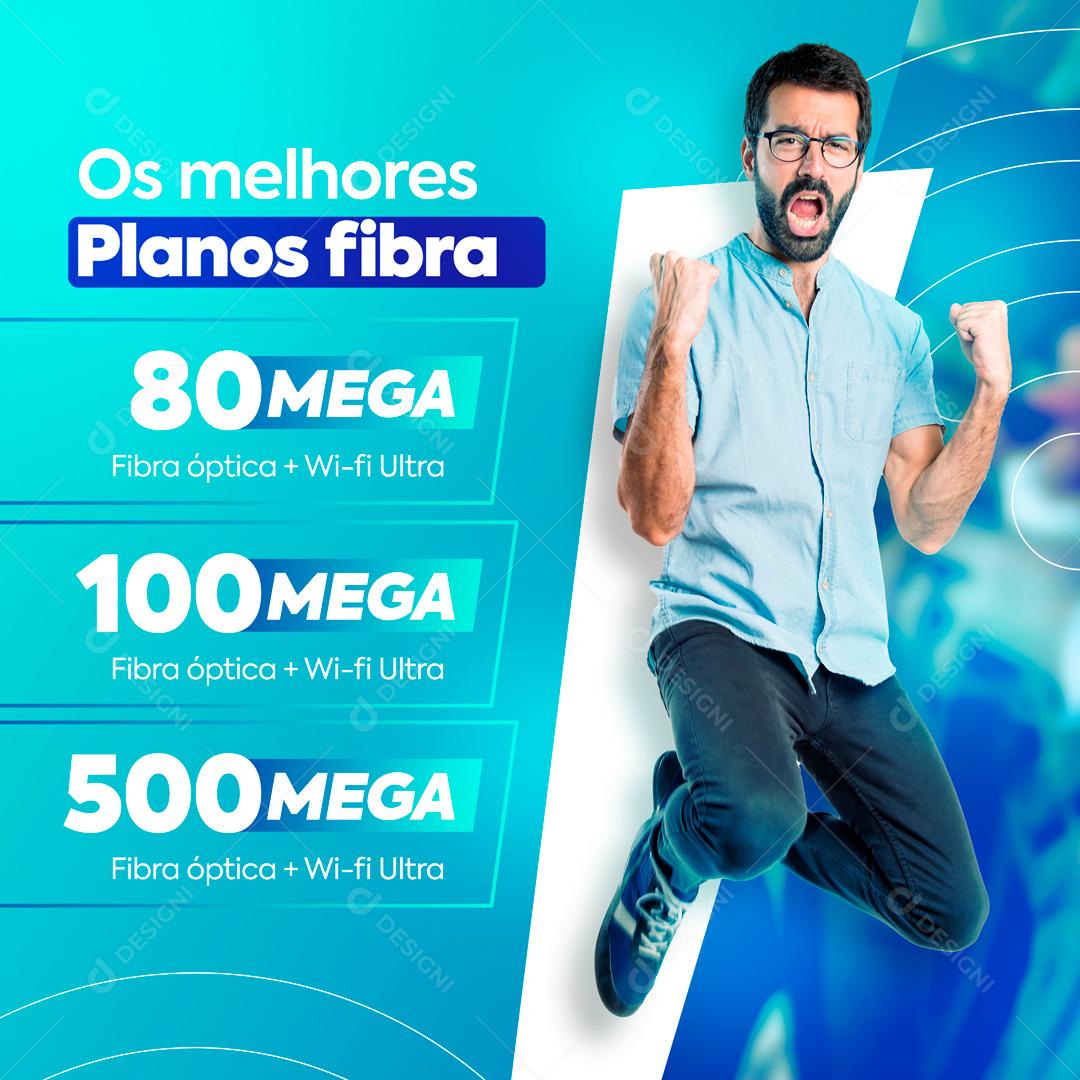 Os Melhores Planos Fibra Óptica Para Sua Empresa Social Media PSD Editável