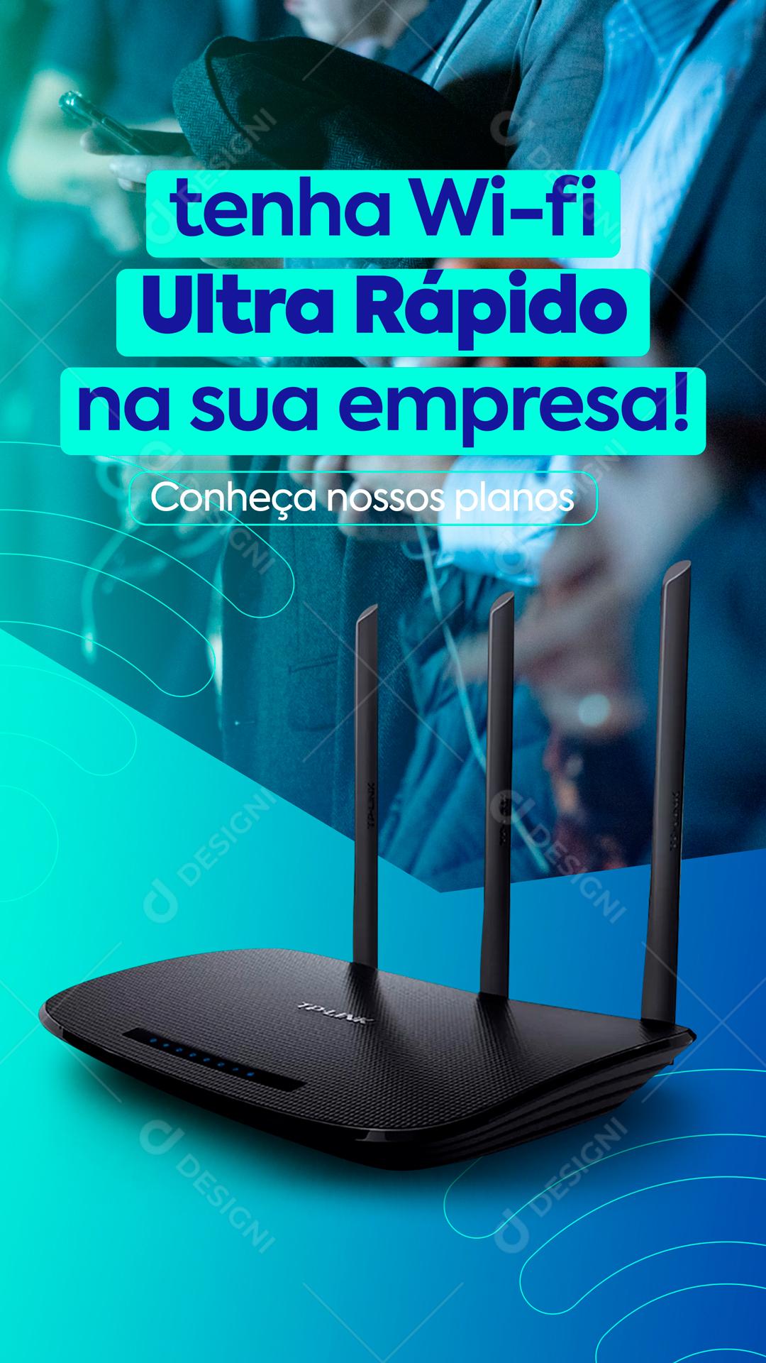 Tenha Wi-fi Ultra Rápido N Sua Empresa Social Media PSD Editável