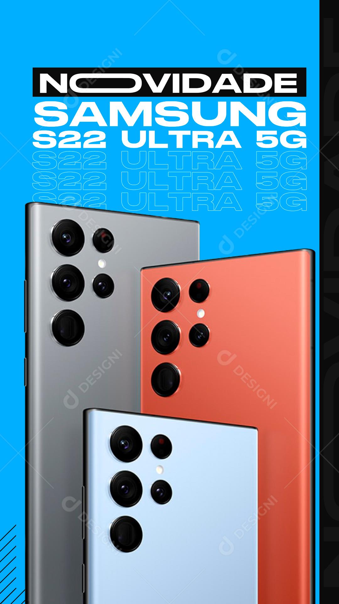 Novidade Samsung S22 Ultra 5G Celular Social Media PSD Editável