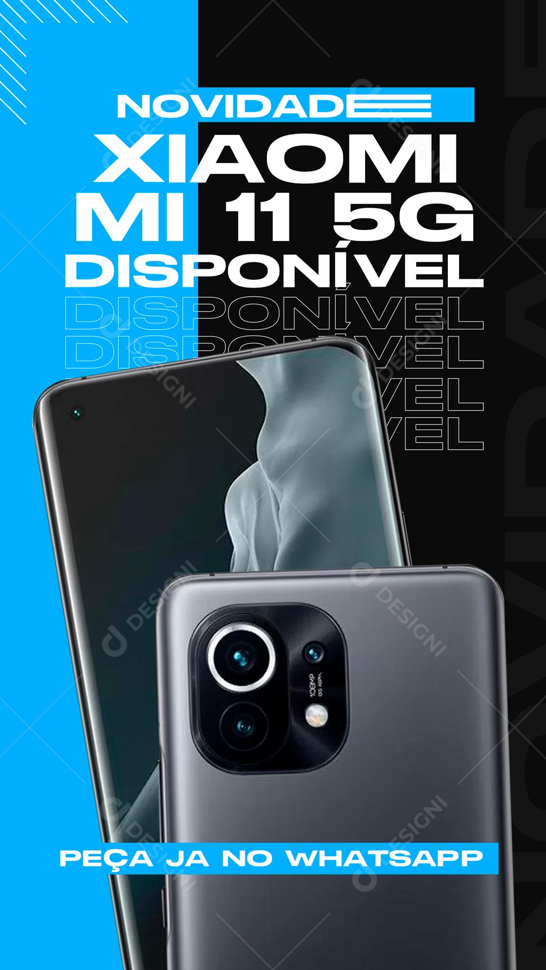 Xiaomi Mi 11 5G Disponível Peça Já Pelo WhatsApp Social Media PSD Editável