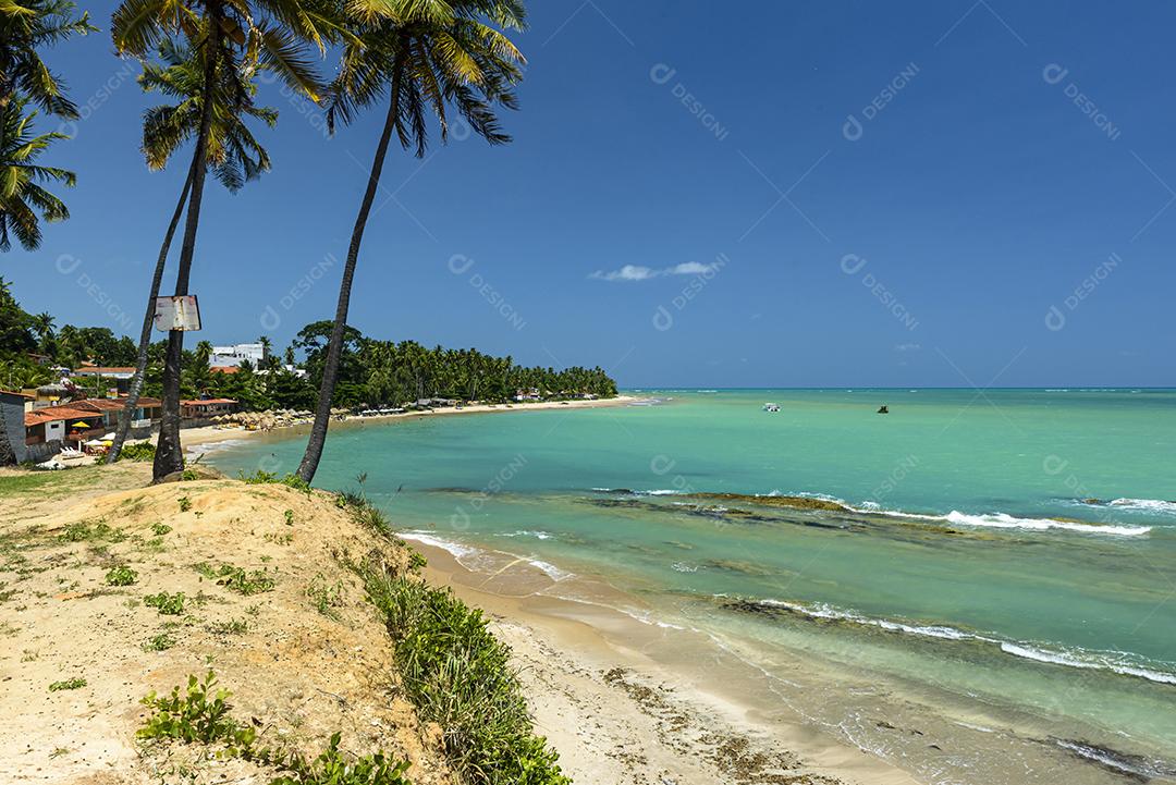 Paisagem Praia de Japaratinga, Alagoas ceu azul