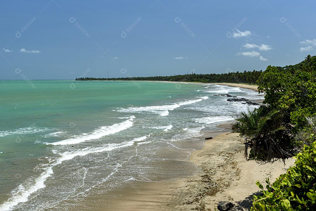 Paisagem Praia de Japaratinga, Alagoas ceu azul