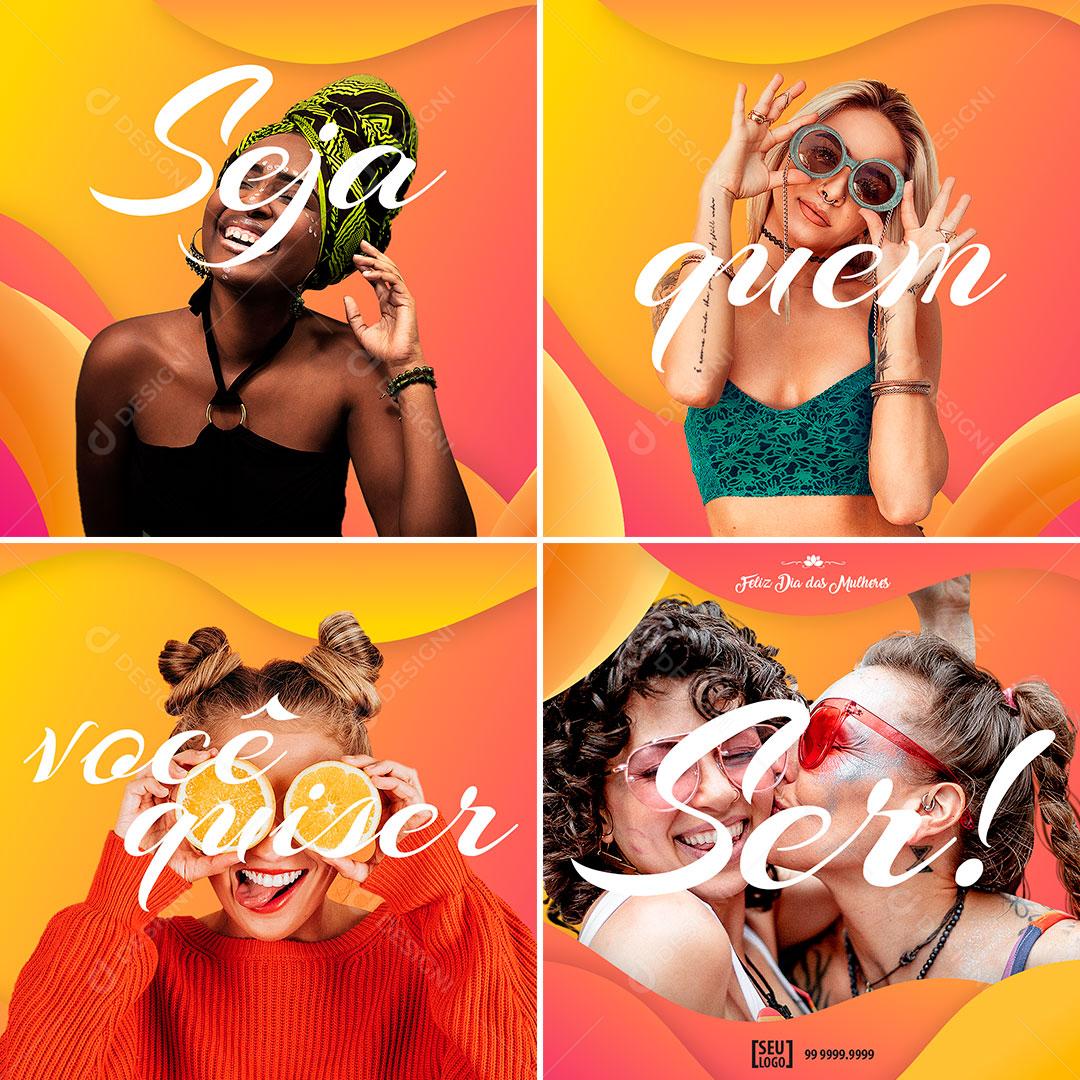 Post Carrossel Dia Internacional da Mulher 8 de Março Social Media PSD Editável