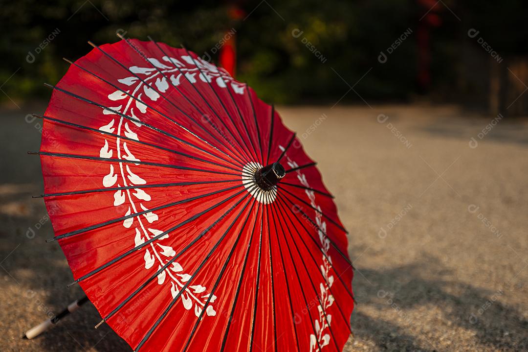 Guarda-chuvas japoneses tradicionais decorando