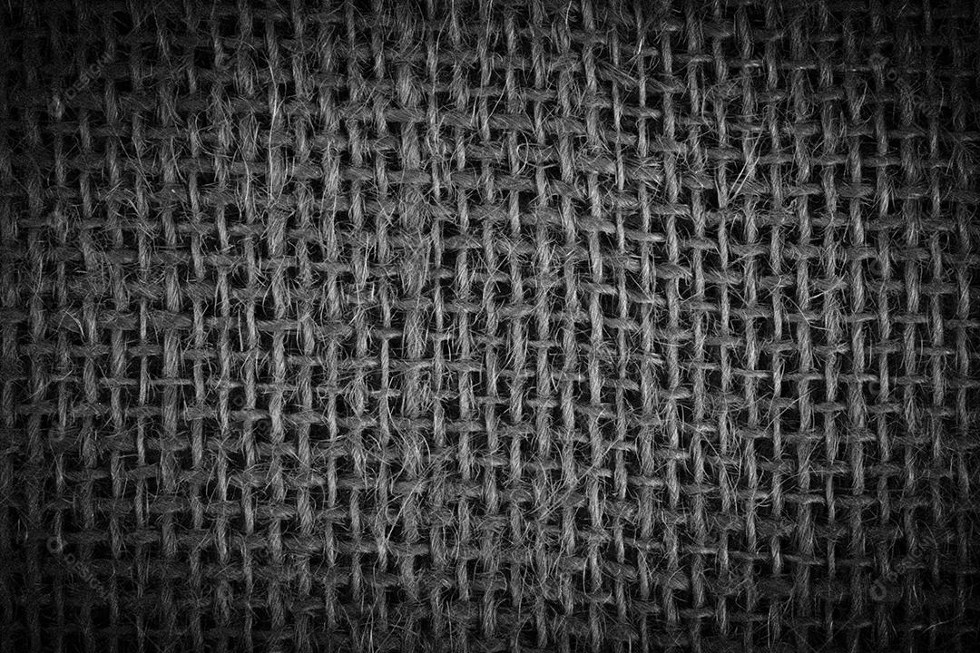 Fundo de textura de pano de linho. Cenário preto e branco