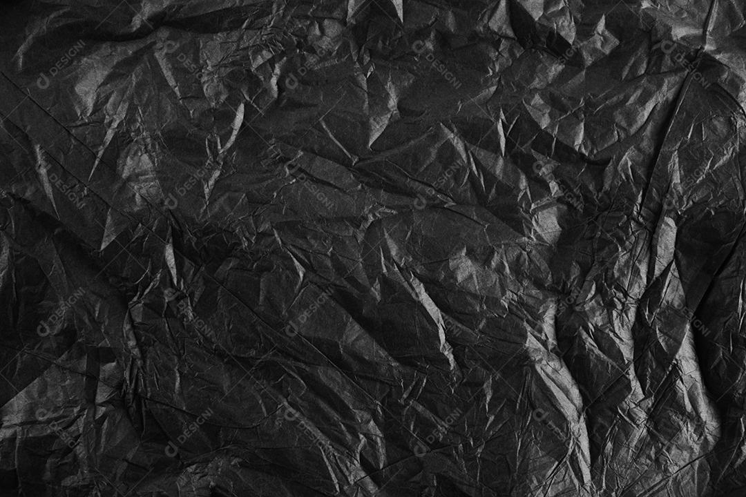 Folha de papel amassada preta com vinheta
