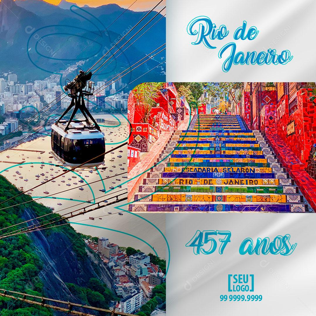 Social Media Aniversário Rio de Janeiro Parabéns 457 Anos PSD Editável