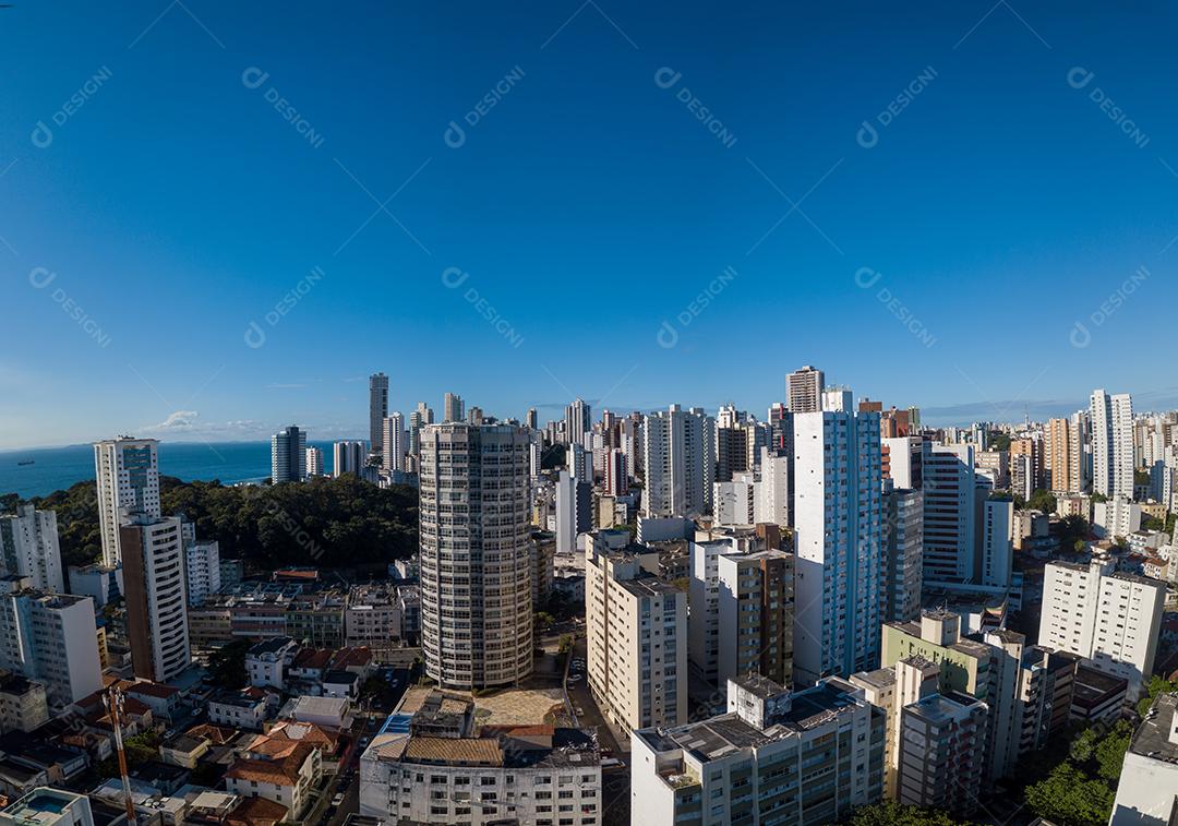 Salvador Bahia Brasil. Vista panorâmica de drone aéreo