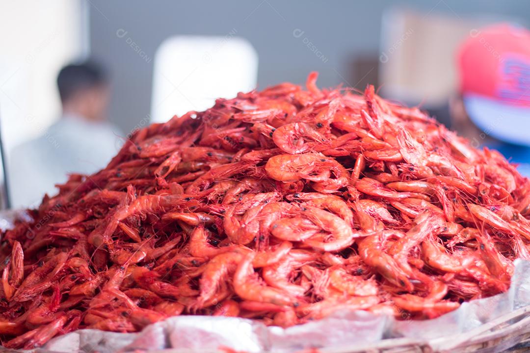 Camarão seco à venda na Feira