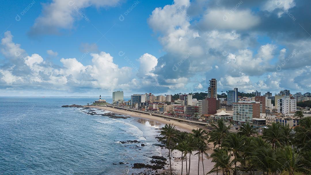 Foto aérea da praia da Barra em Salvador Bahia Brasil
