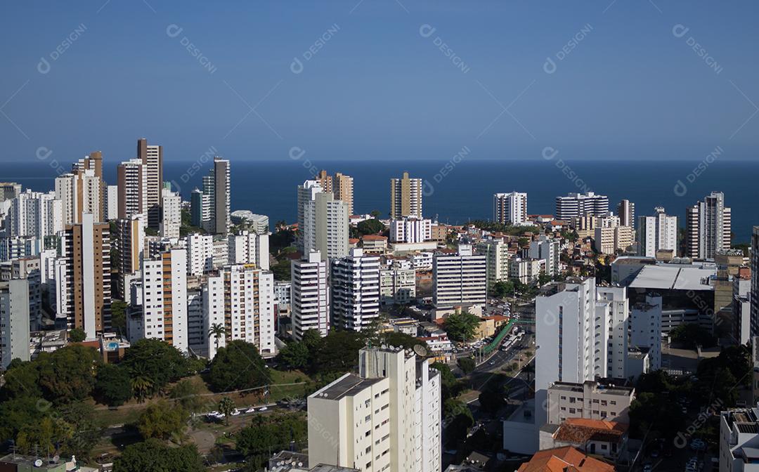 Skyline de vista aérea com prédios em Salvador Bahia Brasil