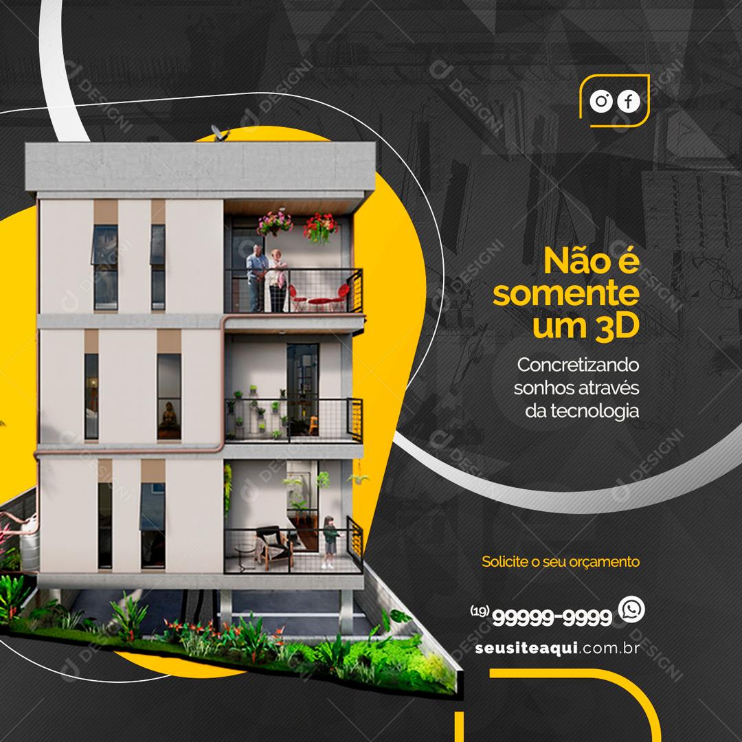 Social Media Não é somente um 3D Engenharia PSD Editável