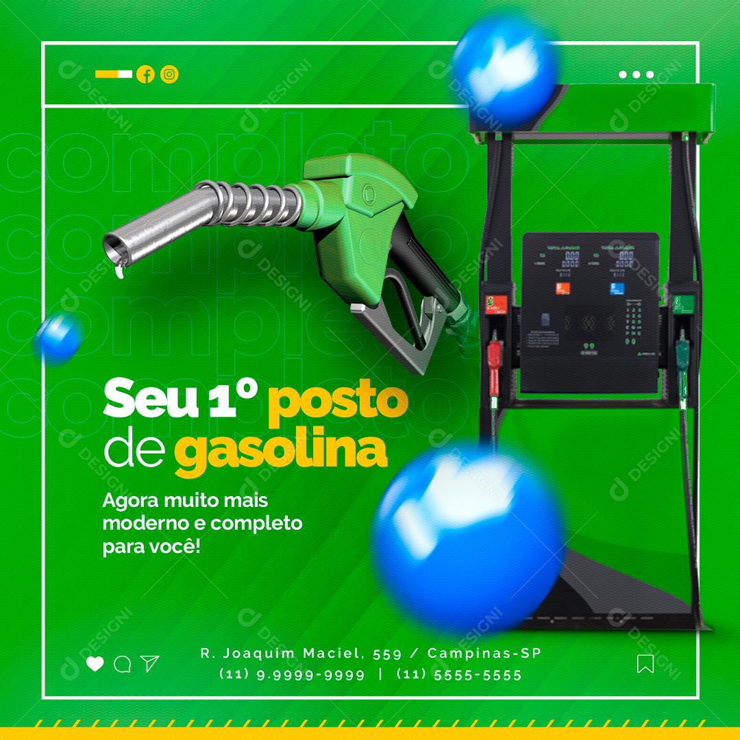 Posto De Gasolina Agora Muito Mais Moderno Social Media PSD Editável