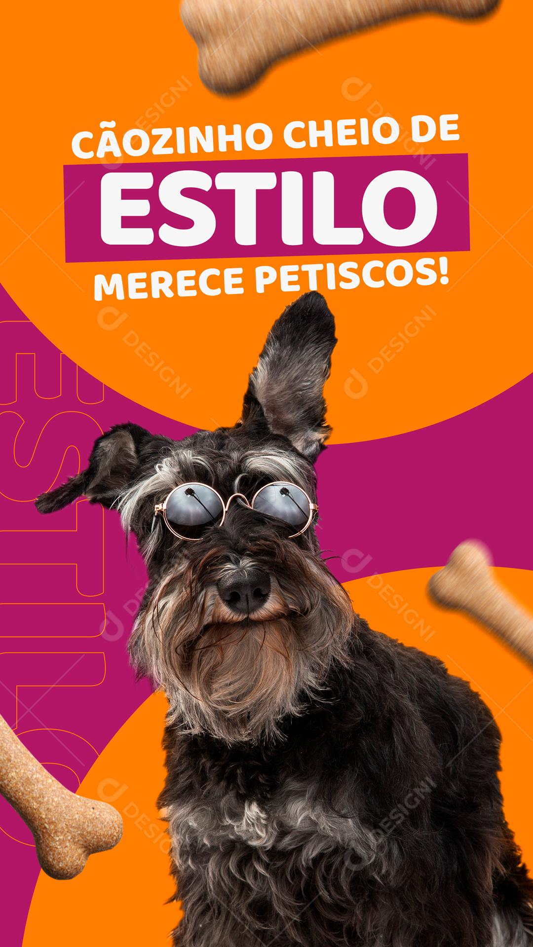 Cãozinho Cheio De Estilo Merece Petiscos Social Media PSD Editável
