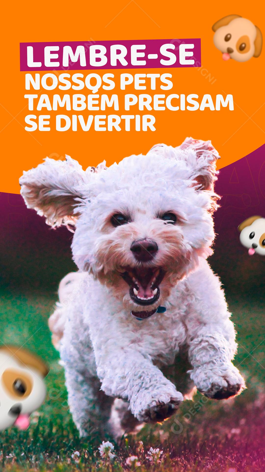 Lembrem-se Nossos Pets Também Precisam Se Divertir Social Media PSD Editável
