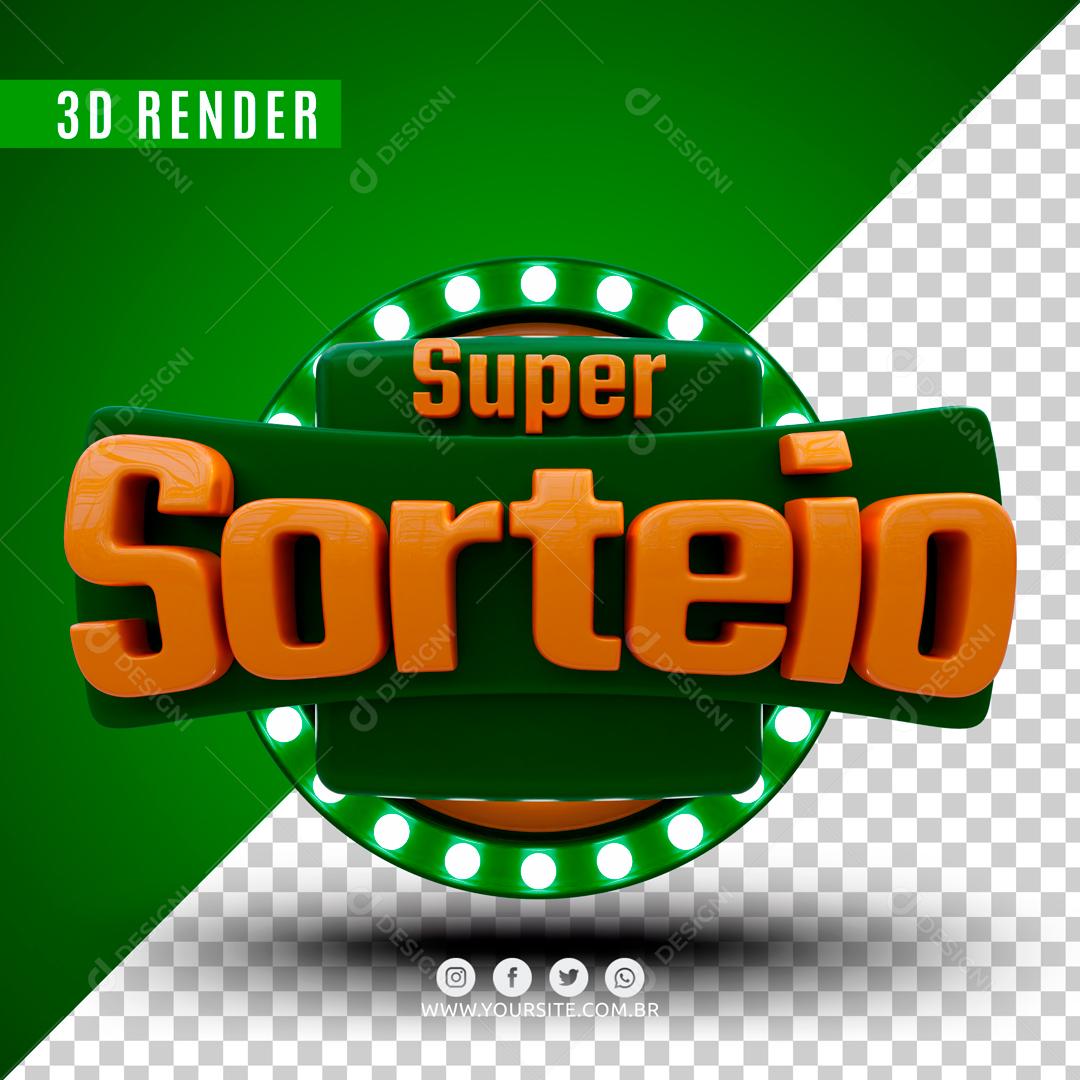 Selo 3D Para Composição Super Sorteio PSD