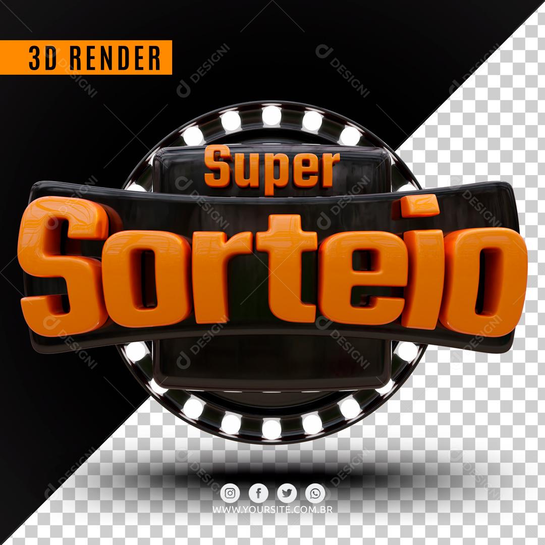 Selo 3D Para Composição Super Sorteio PSD Editável