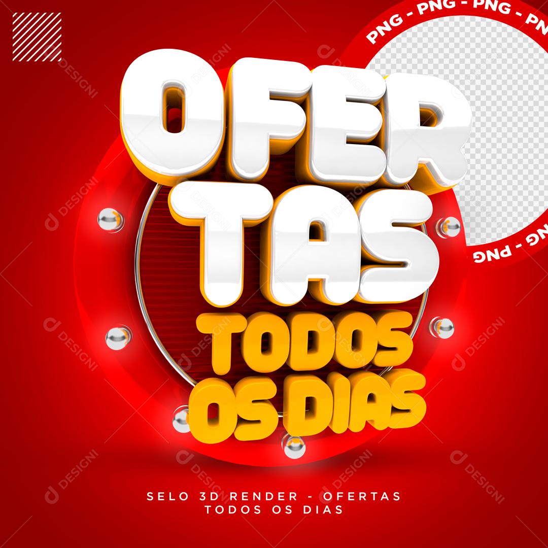 Selo 3D Para Composição Ofertas Todos Os Dias PSD Editável