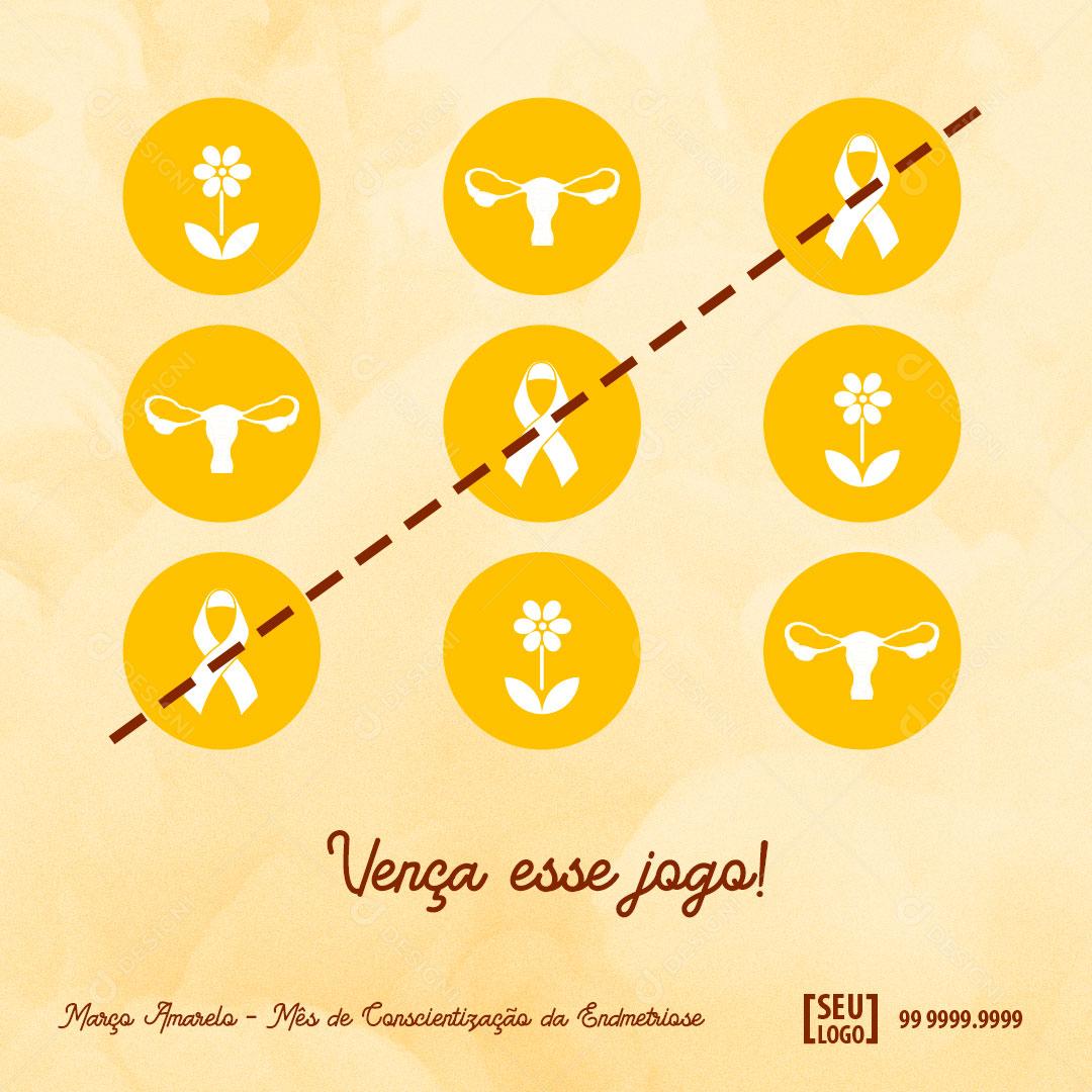 Março Amarelo Mês do Combate a Endometriose Social Media PSD Editável