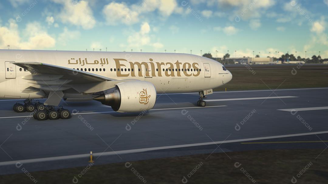 Comercial Boeing 777 Emirates tributação, 12 Fev, 2022, São Paulo, Brasil