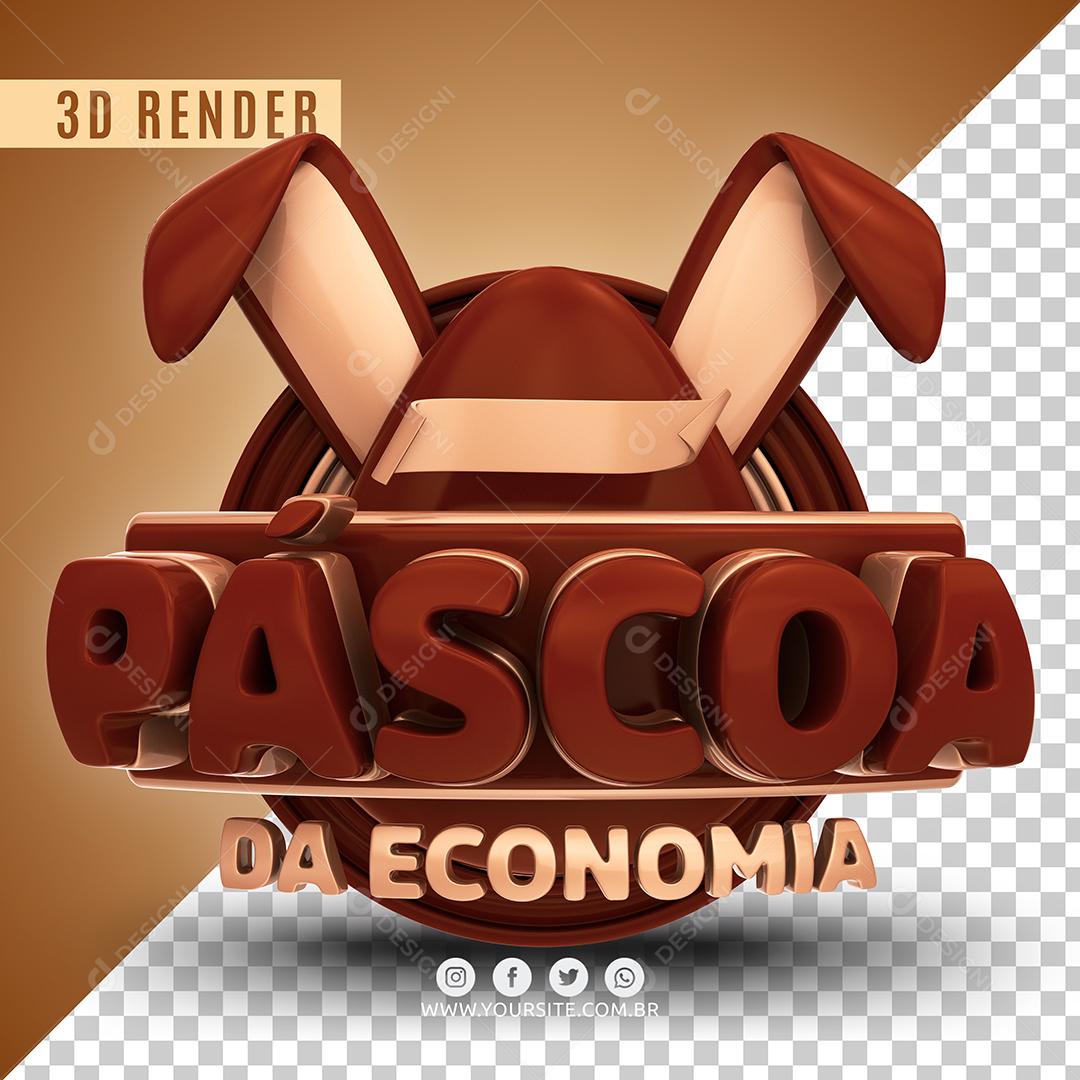 Selo 3D Páscoa Da Economia Para Composição PSD