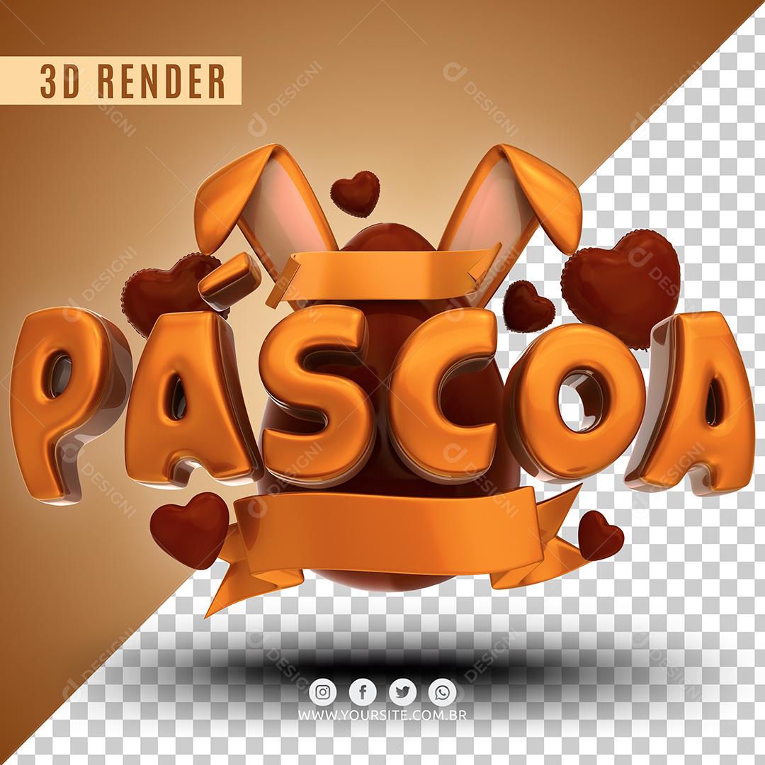 Texto 3D Páscoa Para Composição PSD