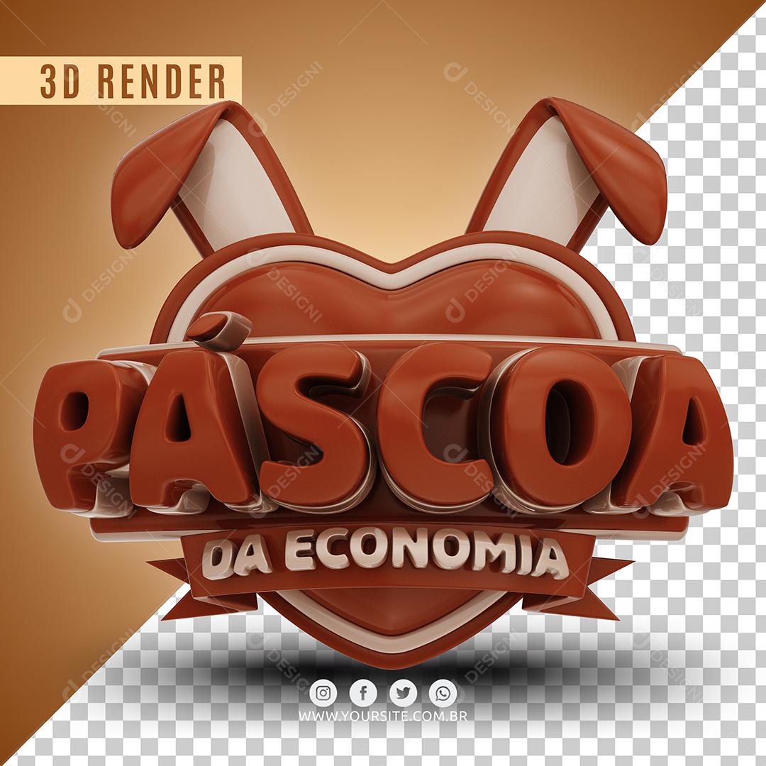 Selo 3D Páscoa Da Economia Para Composição PSD