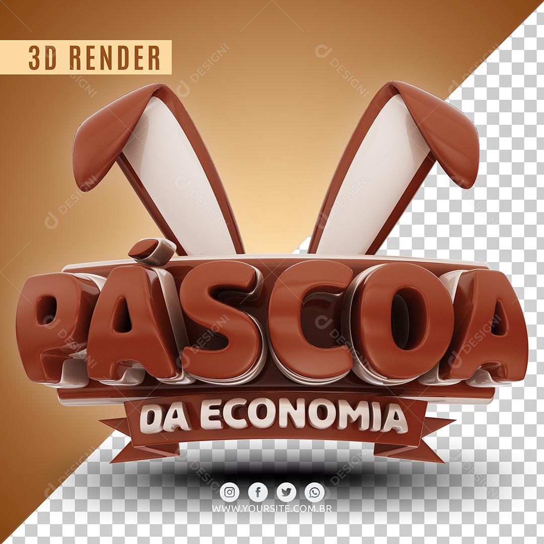 Páscoa Da Economia Selo 3D Para Composição PSD