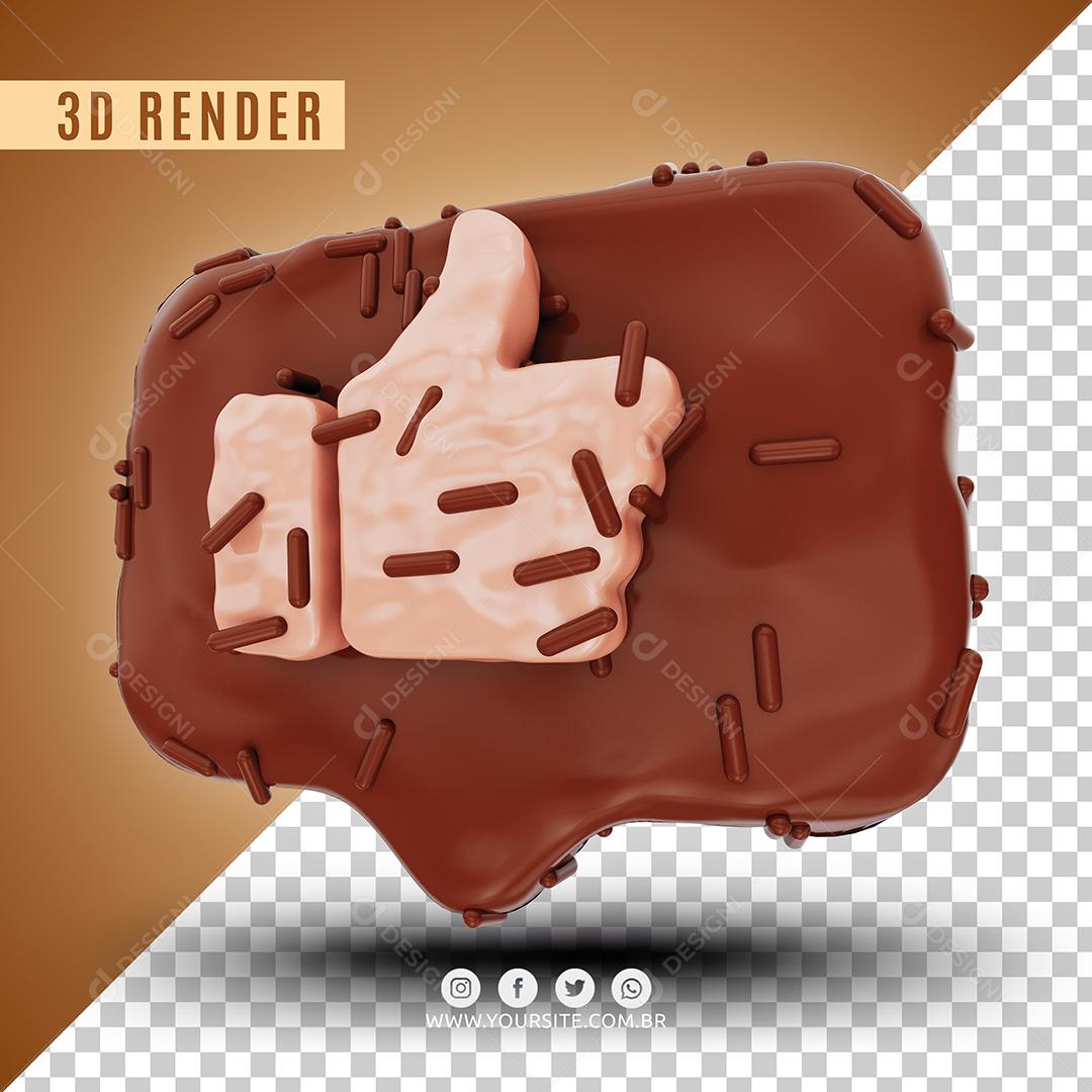 Like De Chocolate E Granulado Elemento 3D Para Composição PSD