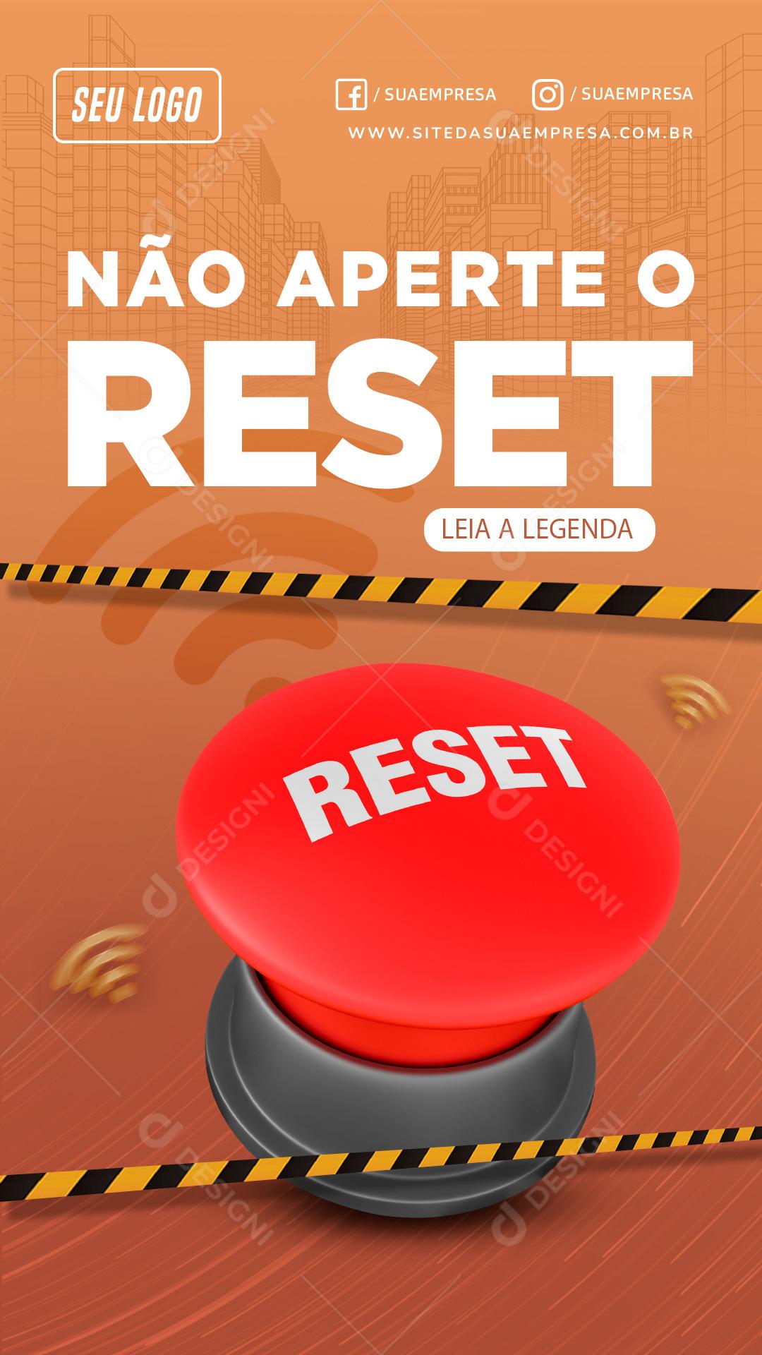 Não Aperte O Botão Do Reset Dicas Social Media PSD Editável
