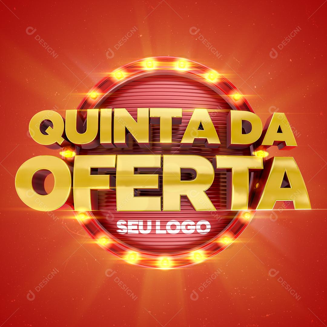 Selo 3D Para Composição Quinta De Ofertas PSD Editável