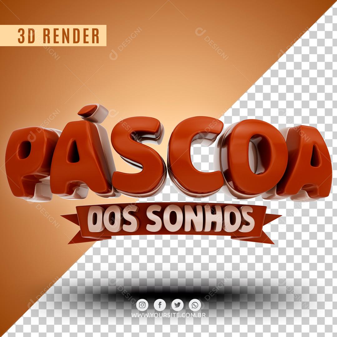 Selo 3D Para Composição Páscoa Dos Sonhos PSD Editável
