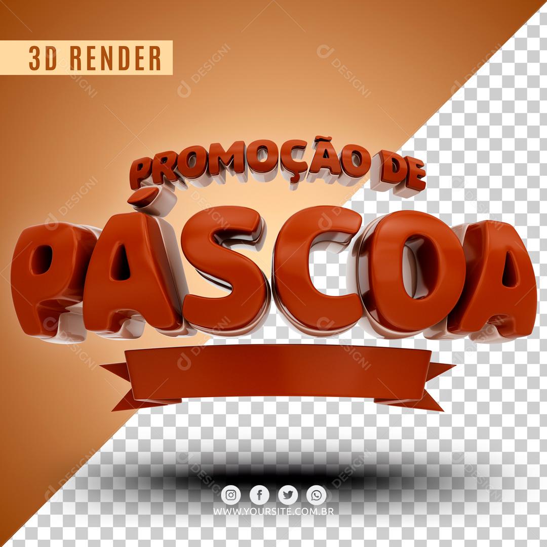 Selo 3D Para Composição Promoção De Páscoa Dos Sonhos PSD Editável
