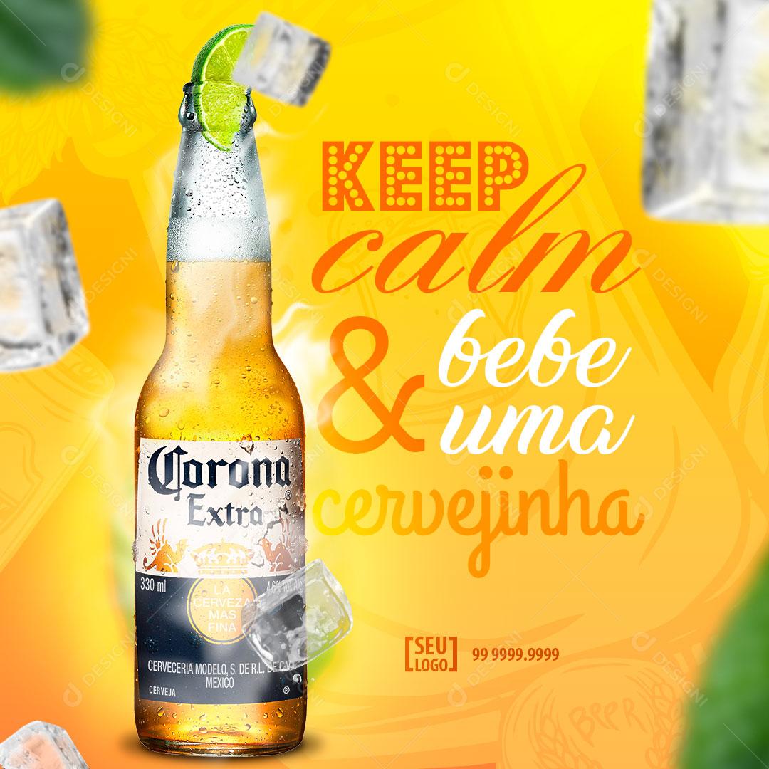 Post Bebidas Cerveja Corona Gelada Social Media PSD Editável