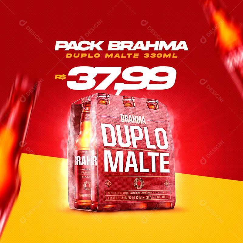 Social Media Pack Brahma Duplo Malte 300 Ml Cervejas PSD Editável