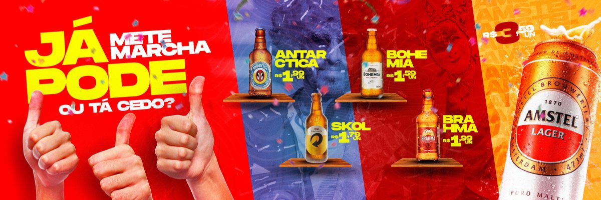 Social Media Já pode ou tá cedo Mete Marcha Cervejas Carrossel PSD Editável