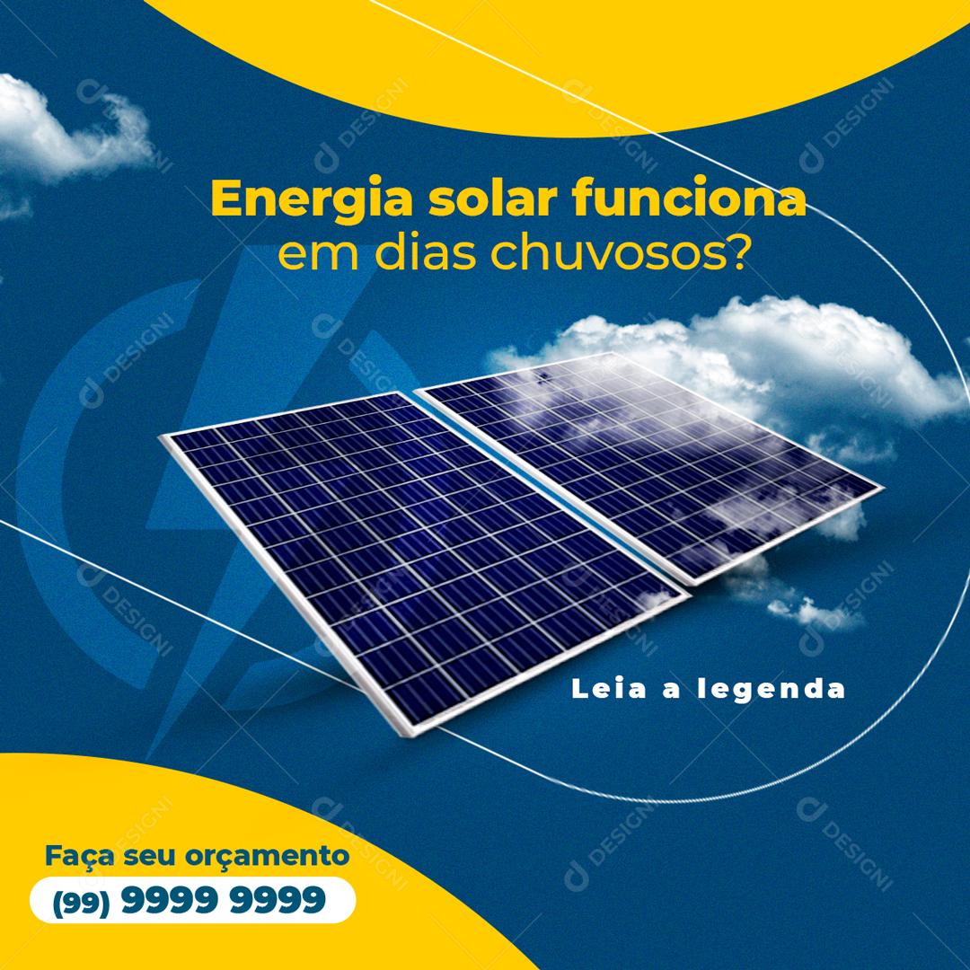 Energia Soar Funciona Em Dia Chuvosos Social Media PSD Editável