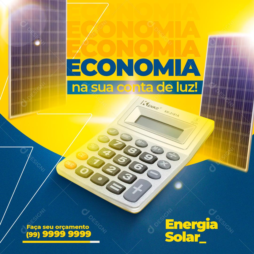 Economia Na Sua Conta De Luz Social Media PSD Editável