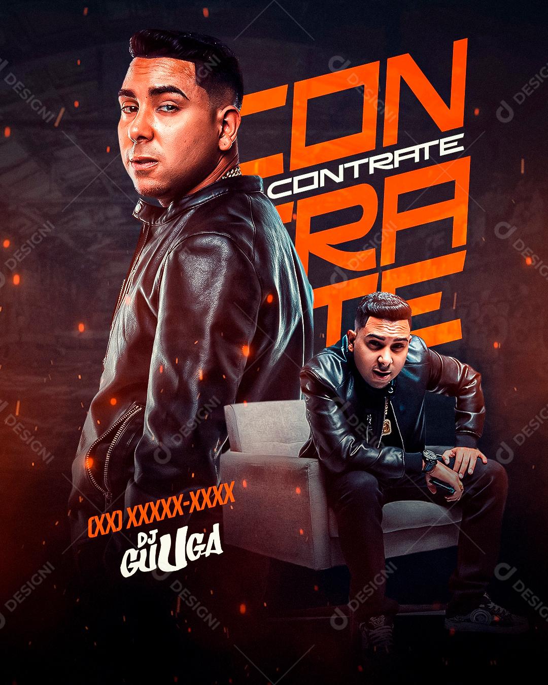 Flyer Contrate Dj Guuga Funk Social Media PSD Editável