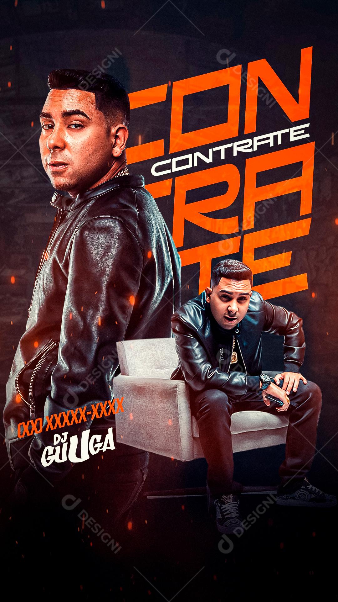 Flyer Contrate Dj Guuga Funk Social Media PSD Editável