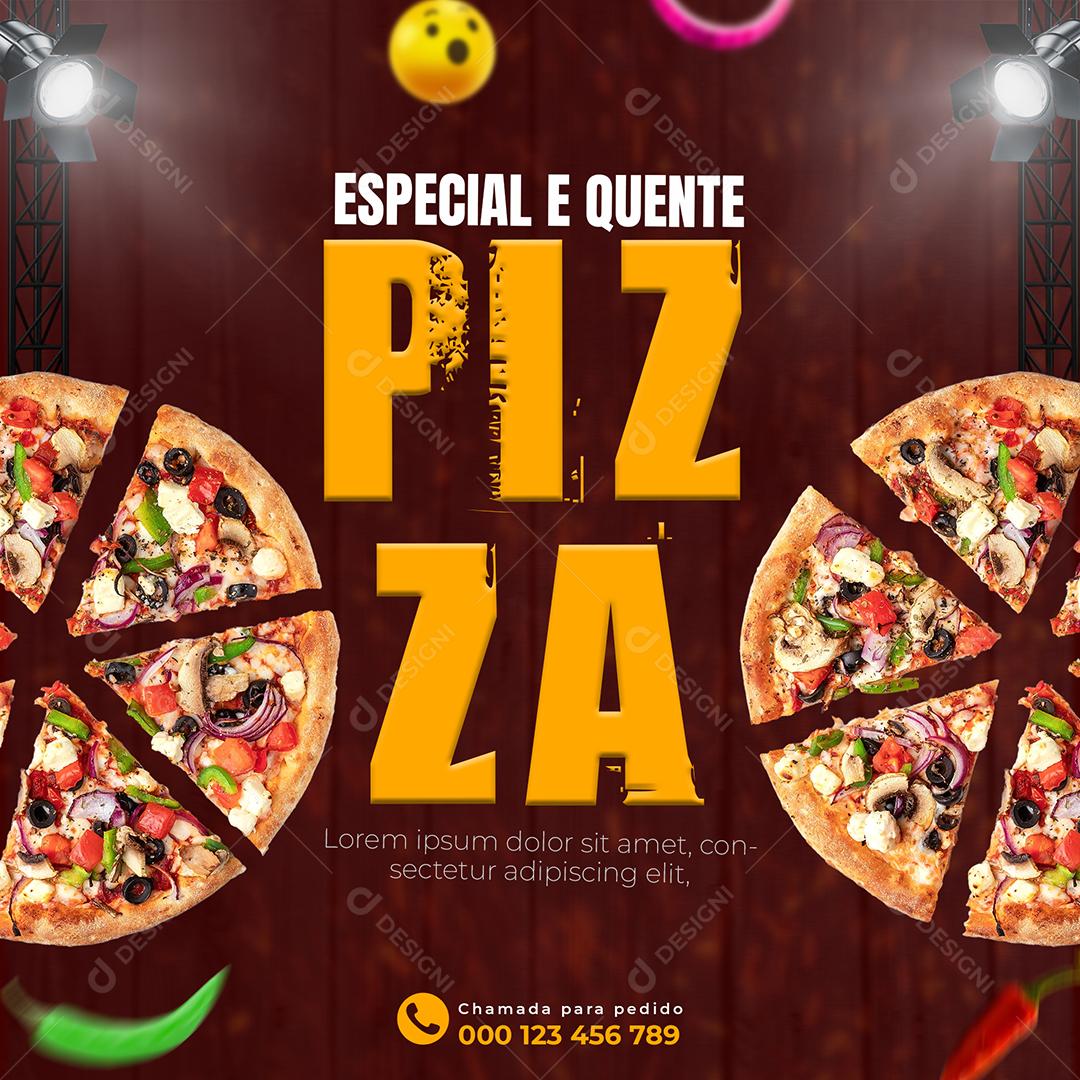 Social Media Especial e quente Pizza 50% Desconto PSD Editável