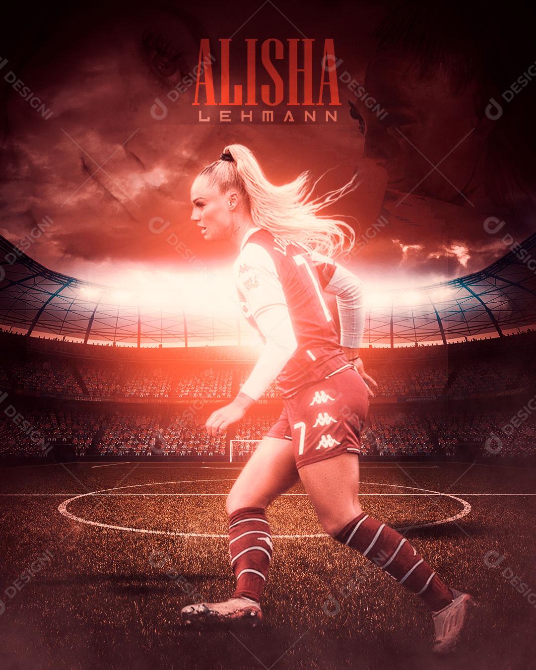 Jogadora De Alisha Lehsann Social Media PSD Editável