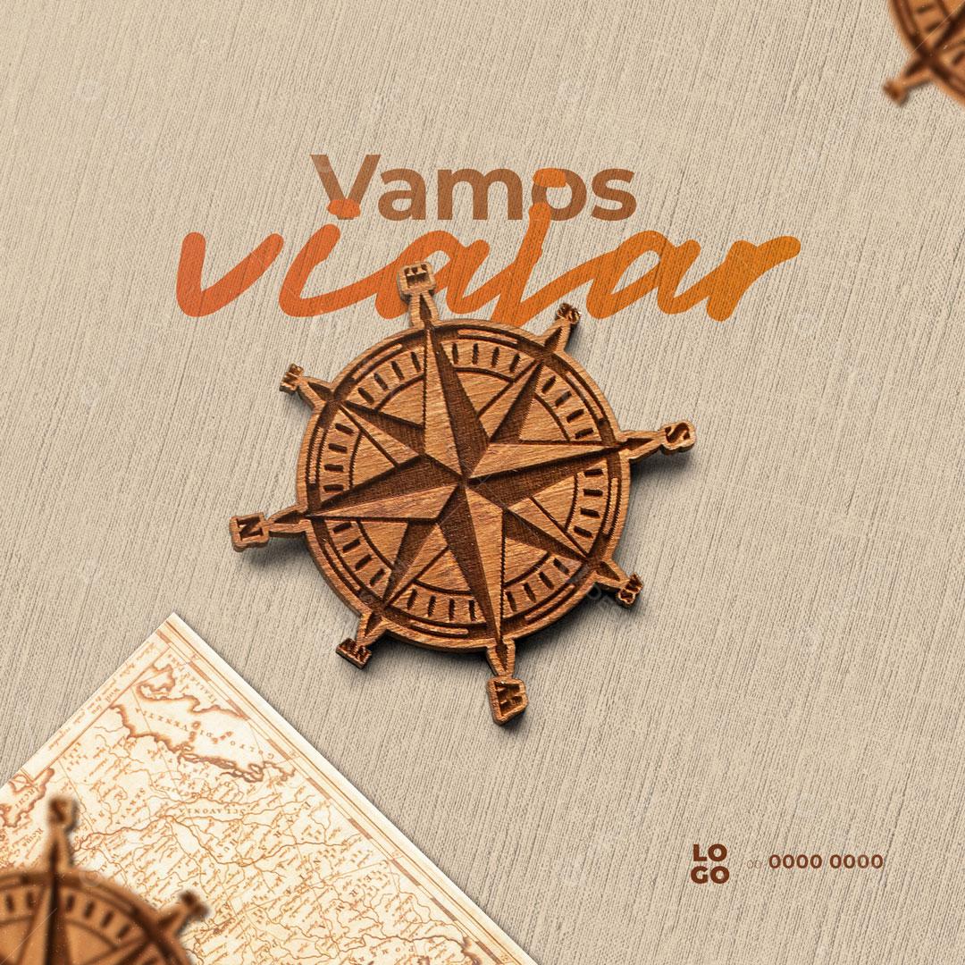 Post Viagens Lugares Turísticos Social Media PSD Editável