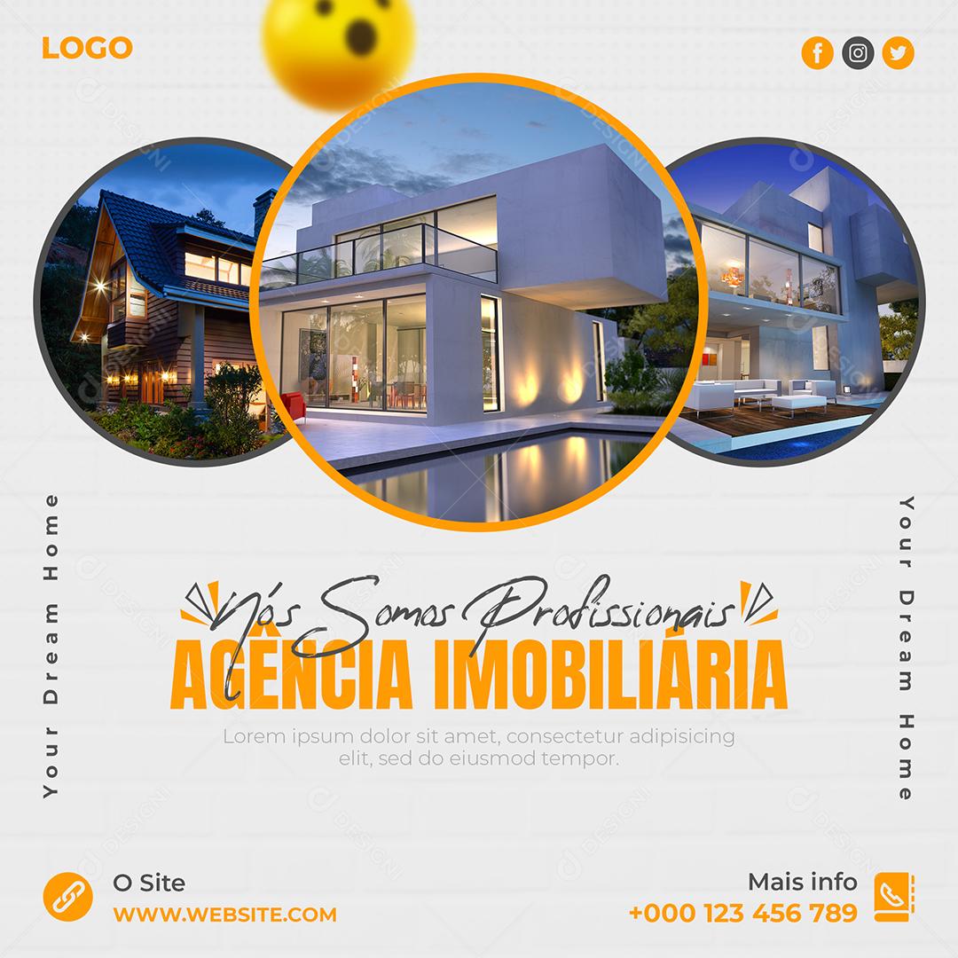 Social Media Nós Somos Profissionais Agência Imobiliária PSD Editável