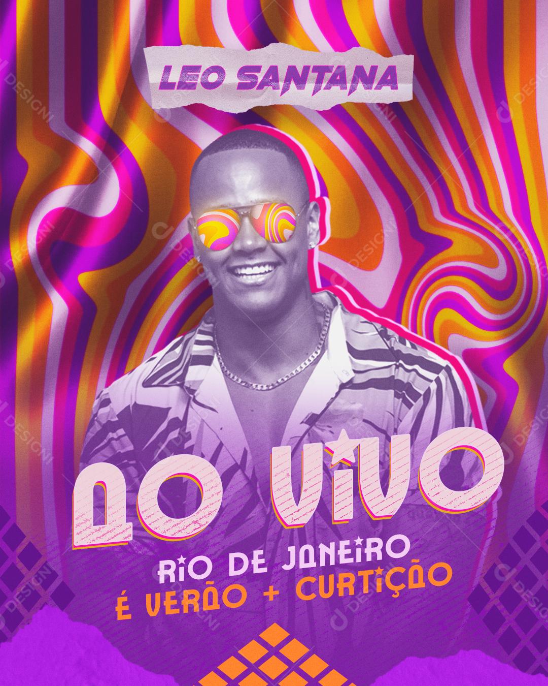 Flyer Léo Santana ao Vivo Rio De Janeiro Social Media PSD Editável