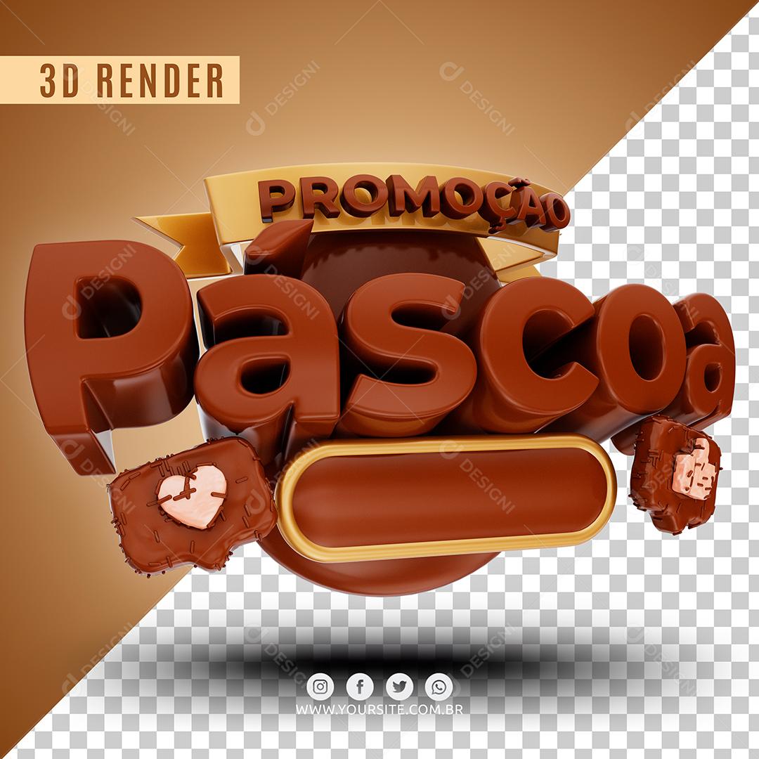 Selo 3D Promoção Páscoa Para Composição PSD