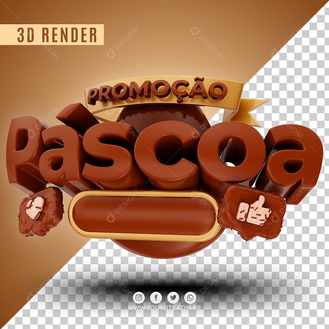 Promoção Páscoa Selo 3D Para Composição PSD